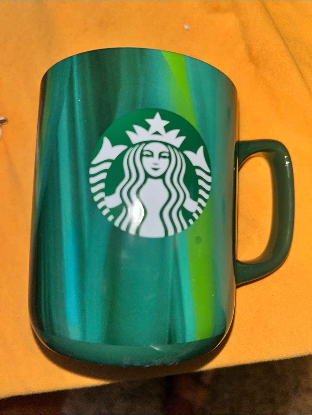Starbucks Green Marbled Ceramic Mug rack